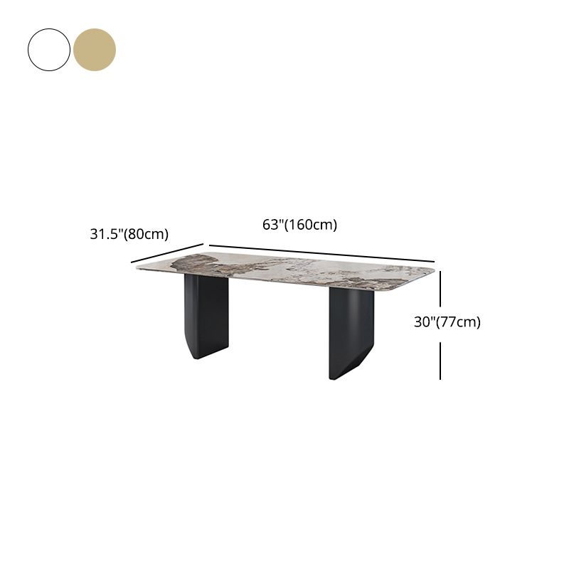 Modern 1/2/5/7 Pieces Dining Set Sintered Stone Dining Table with Leather Chairs