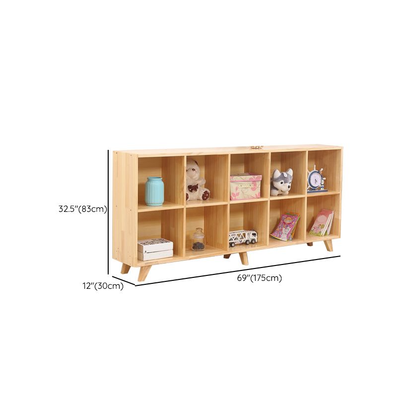 Modern Standard Wooden Bookshelf Closed Back Natural Bookcase with Shelves
