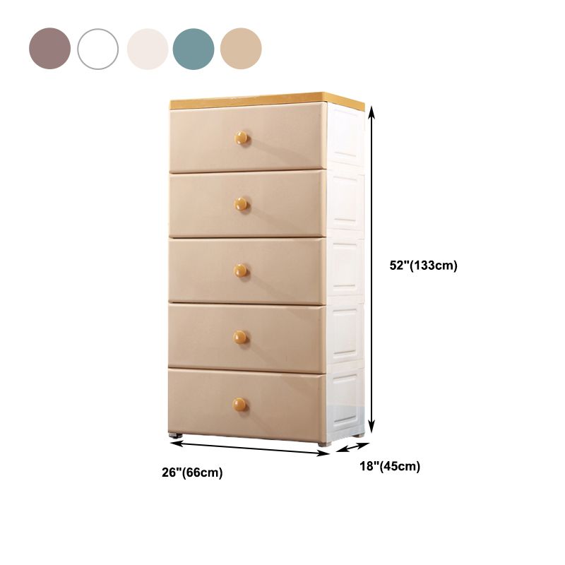 Contemporary Chest 23.6/26-inch Wide Plastic Storage Chest with Drawers for Bedroom