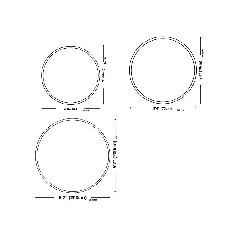 Minimalist Round Rug Simple Solid Color Carpet Polyester Shag Rug with Non-Slip Backing