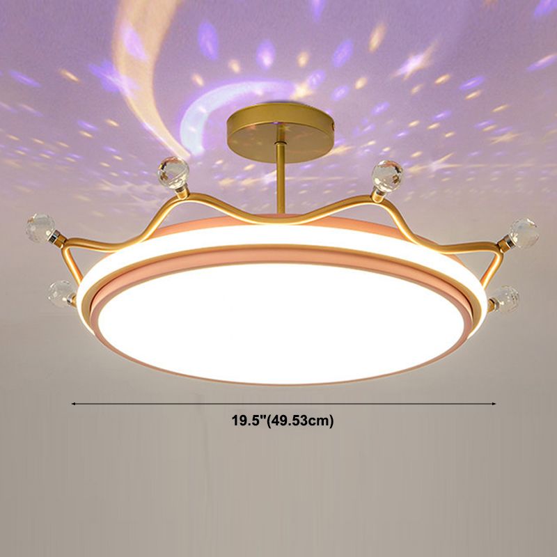 Crown halfverzonken plafondlamp met RGB Sky-projectieontwerp Cartoon inbouwlamp