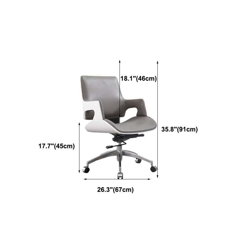 High / Mid Back Office Chair Grey Upholstered Desk Chair with Wheels