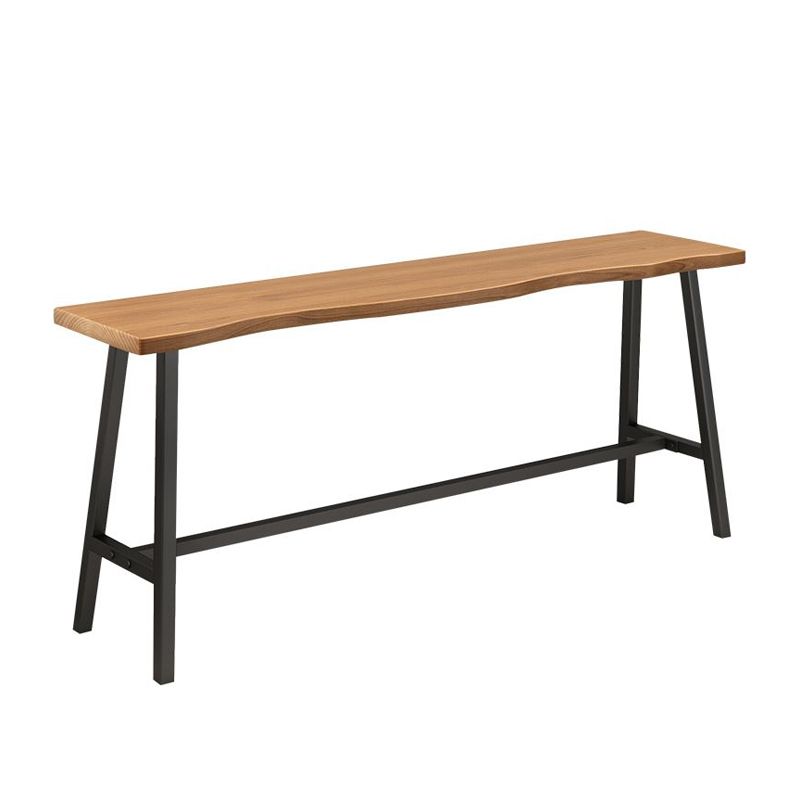 1/4 Pieces Industrial Iron Bar Table Set Rectangle Pine Wood Bistro Set with Footrest