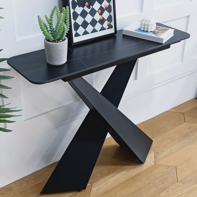 15" Wide Contemporary Console Table Stone Rectangle Console Accent Table