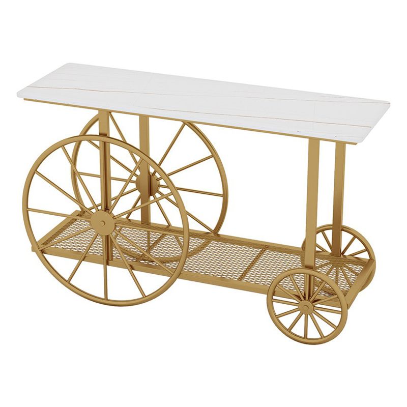 Glam Rectangle Accent Table Antique Finish Console Sofa Table