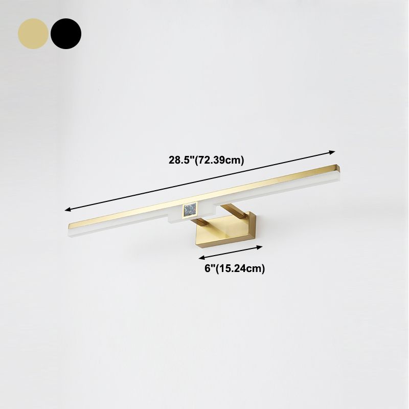 Linear Metal Wall Sconce Modern Style 1-Light Mirror Wall Mount Lighting