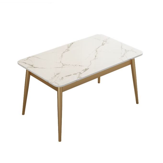 Contemporary Rectangle Shape Standard Dining Set Sintered Stone Kitchen Dining Set in White