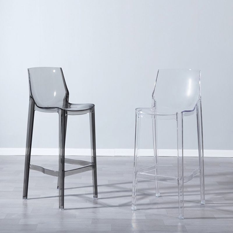 Industrial Bar Stool Acrylic Backrest Counter Stool for Living Room