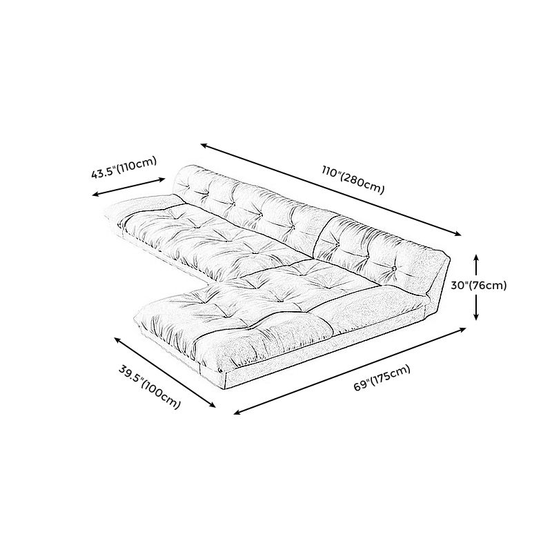 Modern Tufted Back Sofa Sectional Cream Armless Sofa and Chiase