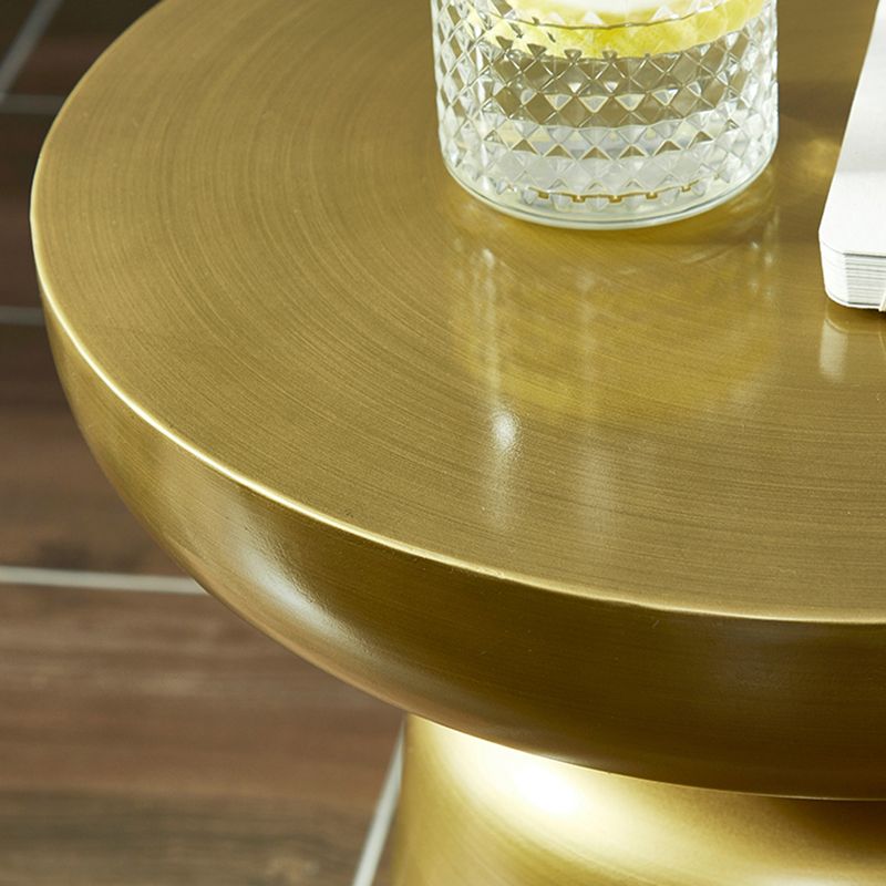 Mid-century Modern 16.9" Tall Round Top Side Table Metal Pedestal End Table