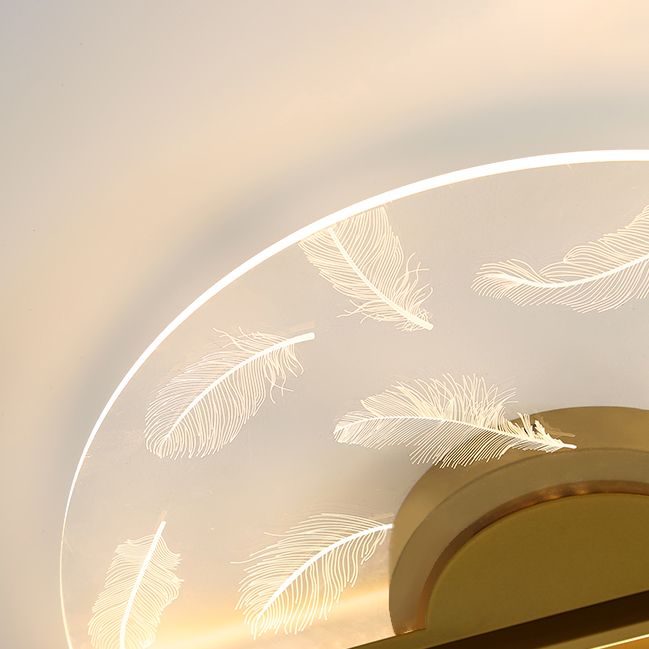 Lámpara de techo LED con diseño de plumas, luz de montaje empotrada moderna, para dormitorio y sala de estar