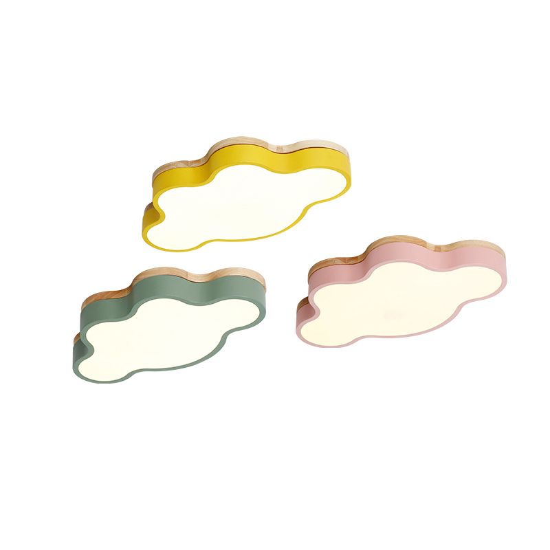 Creative LED Flush Light Fixture Cloud Ceiling Lamp with Acrylic Shade for Baby Bedroom