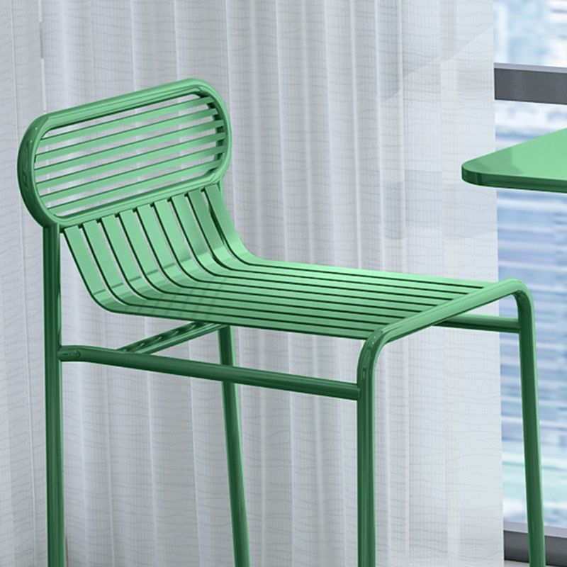 Modern Outdoor Counter Stool Rectangle Iron Footrest Counter Bar Stool