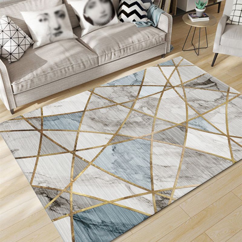 Stylish Modern Area Carpet Abstract Pattern Polyester Area Rug Stain Resistant Rug for Home Decor