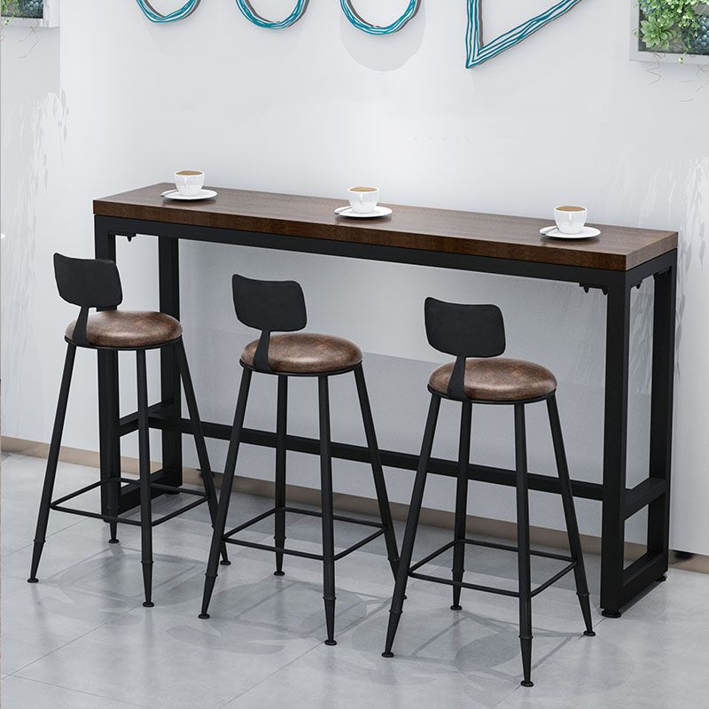 Industrial Low Back Coffee Shop Stool Matte Finish Iron Bar Stool