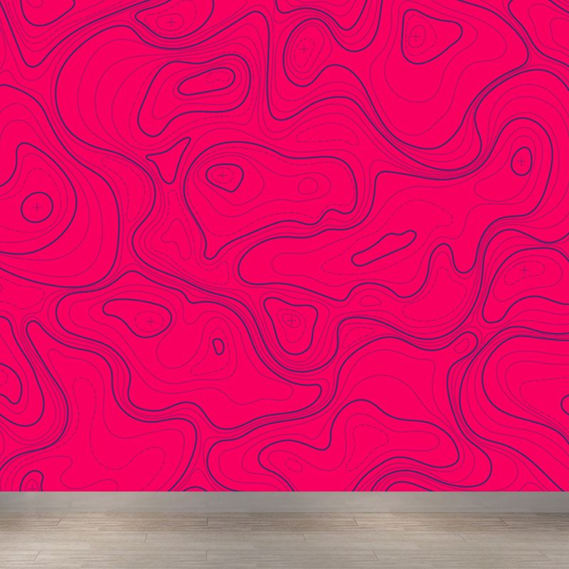 Giant Contemporary Mural Decal in Pastel Color Abstract Wall Art, Custom Printed