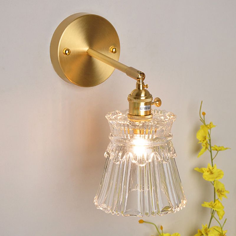 Modern Simplicity Cup Wall Mounted Light Fixture Clear Glass Wall Mount Light Fixture for Living Room