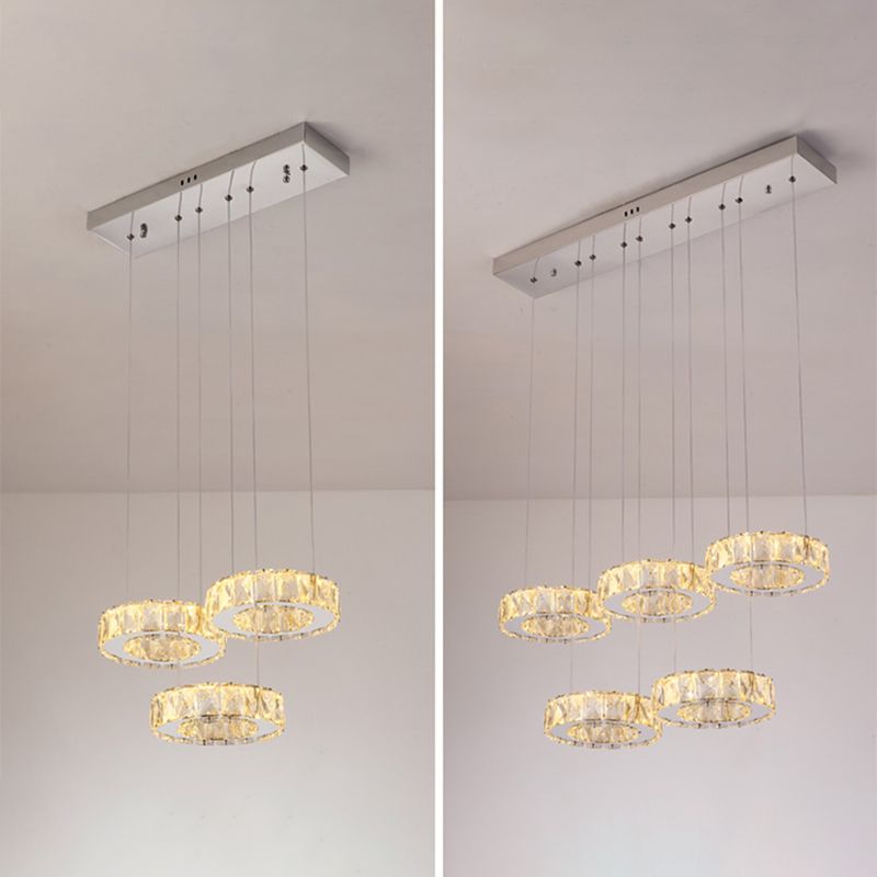 Contemporary Pendant Lights Circle Island Lighting Ideas Crystal for Kitchen Island