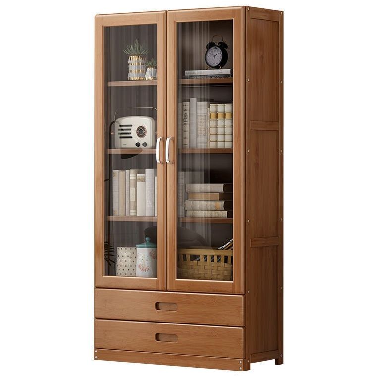 Contemporary Vertical Standard Bookcase Brown Manufactured Wood Bookshelf