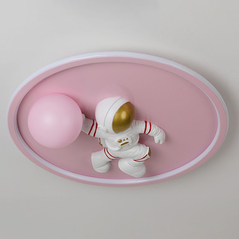 Luz de techo empotrada de 1 luz de metal con montaje empotrado LED de dibujos animados circulares para habitación infantil