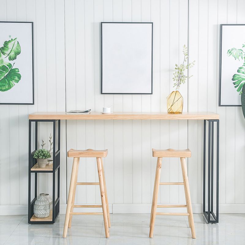Rectangular Bar Stool and Table Set 1/2/3 Pieces Industrial Pub Table Set