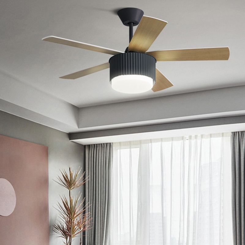 Metal Fan Shape Ceiling Fans Kid Style 1 Light Ceiling Mount Fan Fixture for Living Room