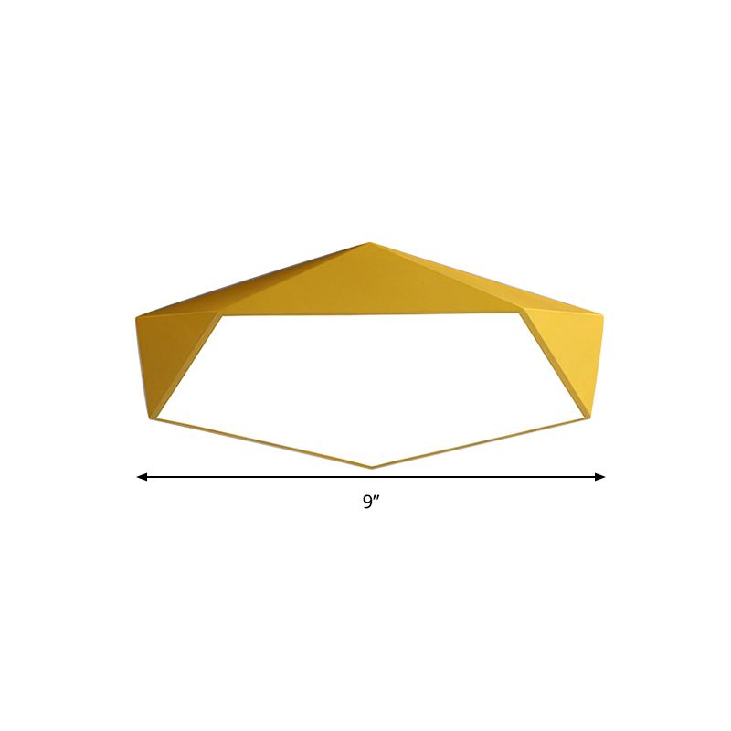 Plafoniera sottile acrilica pentagonale dal design nordico, lampada da incasso a LED per bagno