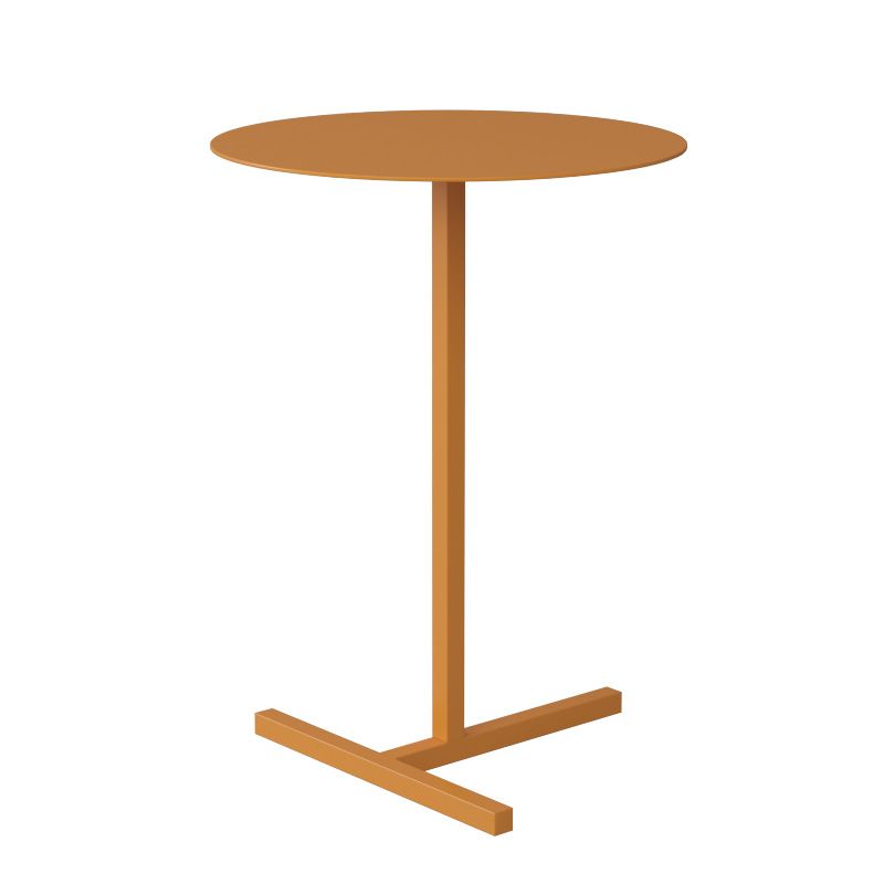 Mid-Century Round Metal End Table Dia 15.75" Pedestal Side Table