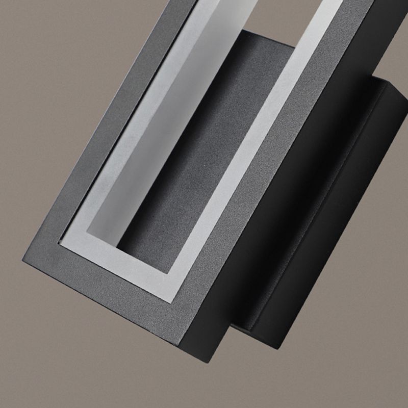 1 Light Rectangle Wall Mounted Lamps Modern Style Metal Wall Sconces