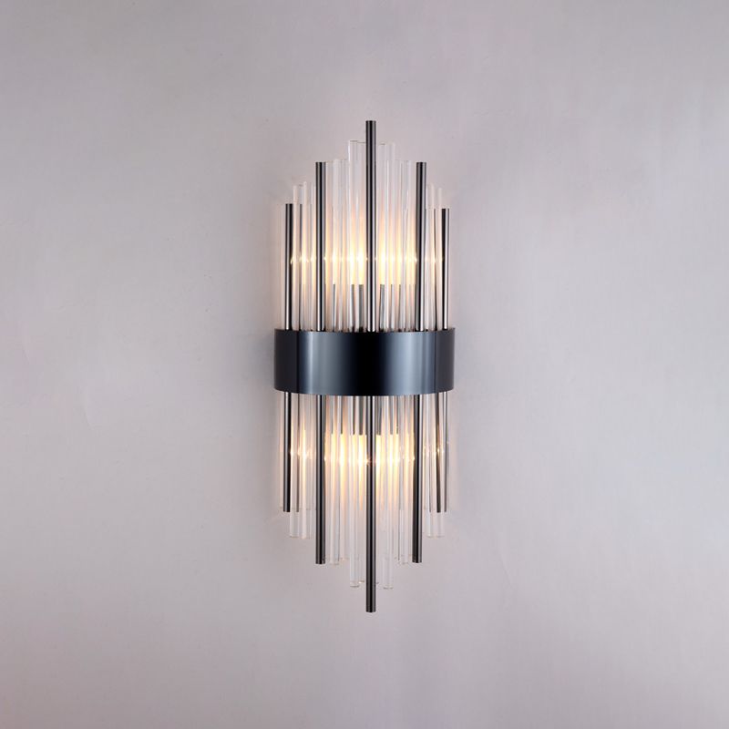 Crystal Wall Sconce 1 Light Modern Style Wall Mount Lamp with Metal for Bedroom