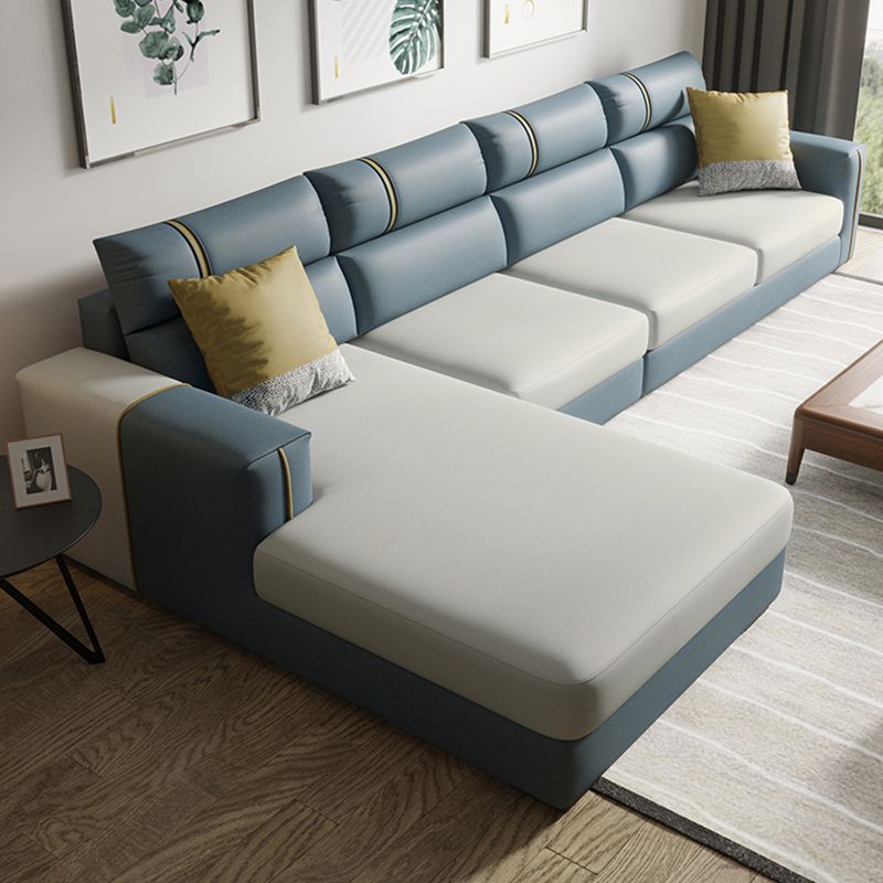 Contemporary L-Shape Sectional with Chaise and Recessed Arms