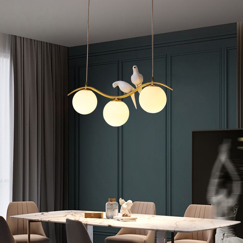 Contemporary Kitchen Island Lighting Golden Ceiling Light for Foyer