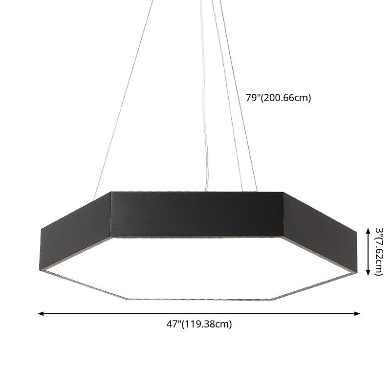 Metall sechseckiger Anhänger Deckenleuchte Einfachheit Schwarzes LED Hanges Licht mit Acryldiffusor