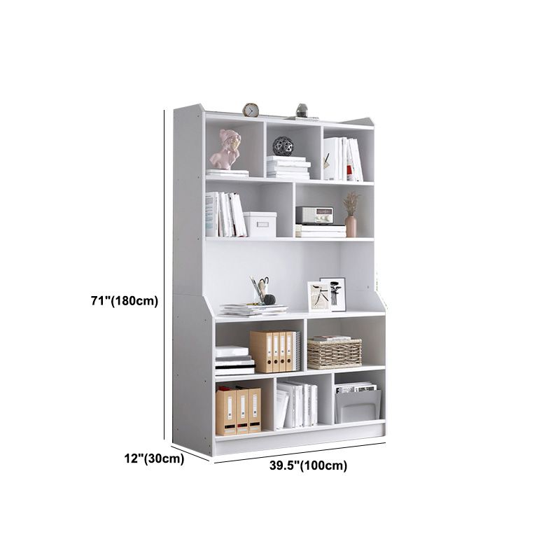 Contemporary Style Standard Bookshelf 11.8-Inch Wide Engineered Wood Bookcase for Home