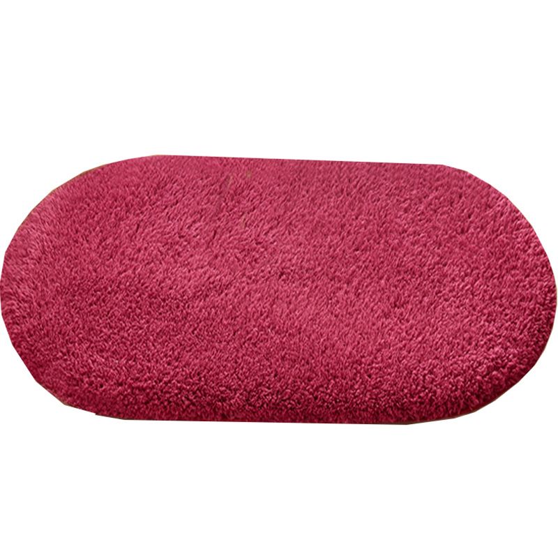 Multicolor Front Door Rug Casual Plain Carpet Faux Wool Anti-Slip Backing Handmade Rug