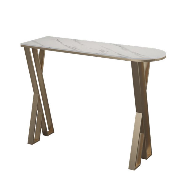 Stone Top Pub Table Traditional Luxury Bar Table with Double Pedestal