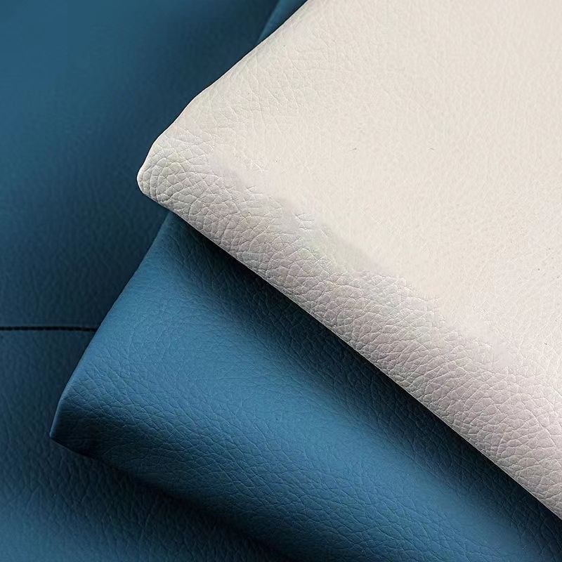 Contemporary Pouf Ottoman Genuine Leather Upholstered Tufted Square Ottoman