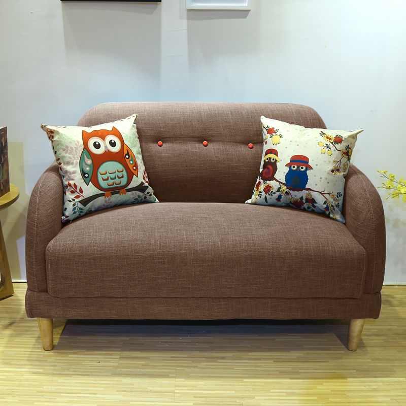 Linen Contemporary Standard Square Arm Sofa 3-seater Sofa for Living Room