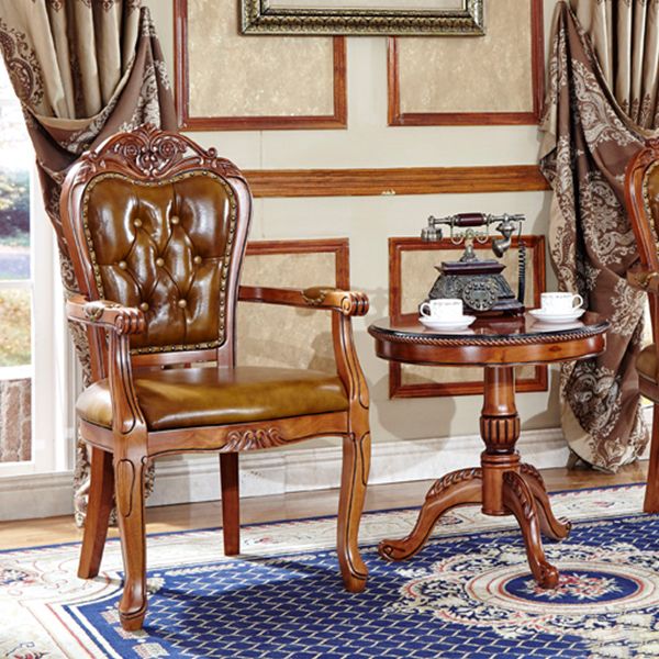 Scandinavian Style Oak Wood Chair Kitchen Dining Solid Back Arm Chairs