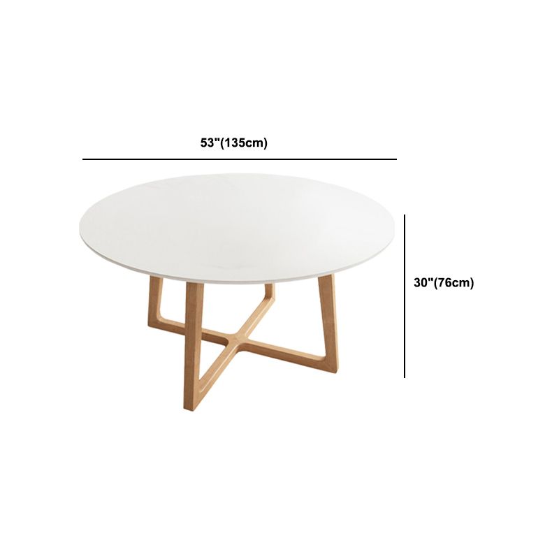 Contemporary Dining Set 1/2/5/7 Pcs Round Dining Table and Chairs with Solid Wood Frame