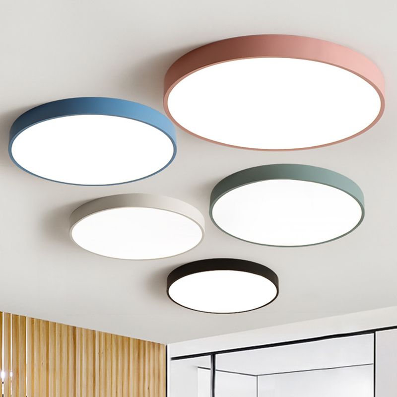 Nordic Style Metal Flush Mount Ceiling Lamp Round Shape LED Flush Mount Lighting for Bedroom