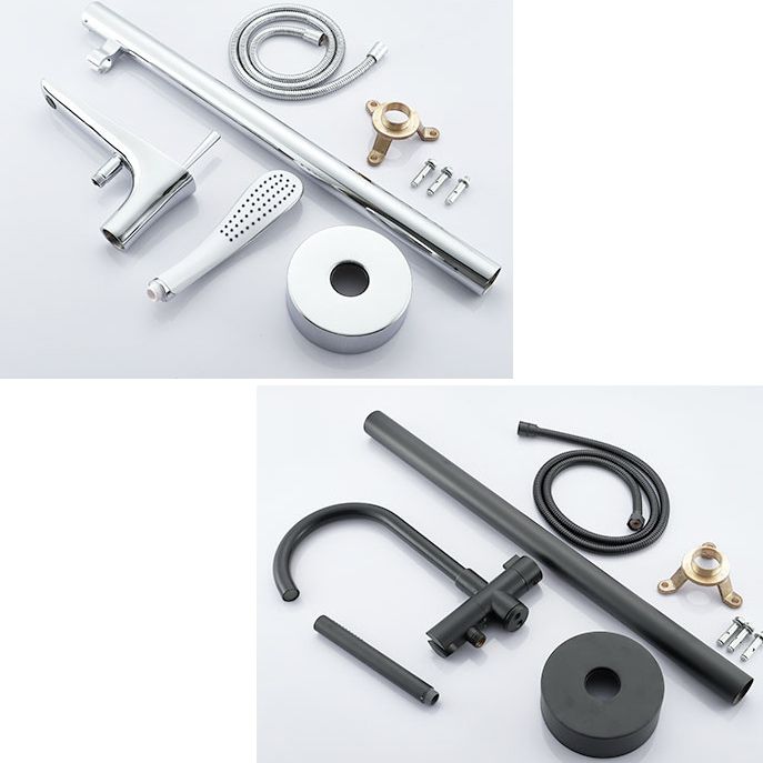 Floor Mounted Freestanding Tub Filler Metal High Arc Freestanding Bathtub Faucet