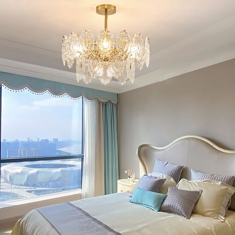 American Style Chandelier Glass Multi Head Hanging Light for Dining Room