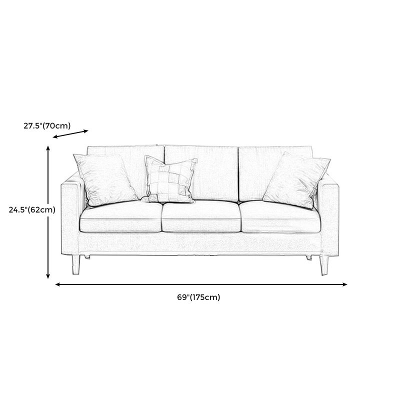 Contemporary Storage Sofa with 3 Pillows Back for Three People