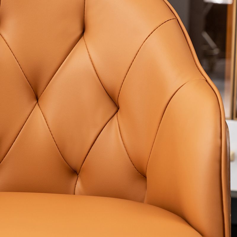 Silla de comedor de cuero de microfibra estilo Glam, silla con brazo trasero sólido