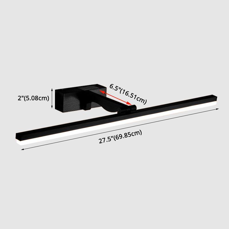 Rectangular Vanity Wall Light Fixtures Nordic Minimalist Style Metal Single Vanity Light