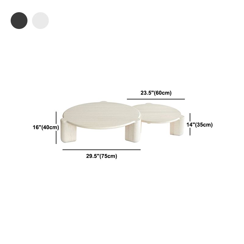 Modern Style Round Solid Wood Table with 3 Legs Base Design Coffee Table