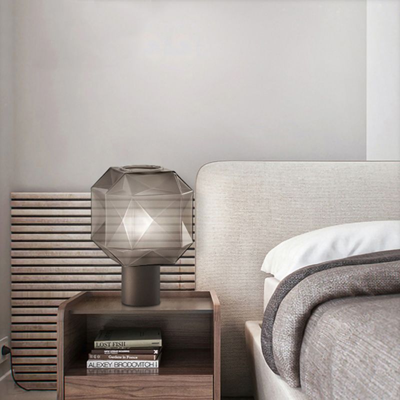 Ultra-modern Simplicity Geometric Table Lamp Hand-Blown Glass Nightstand Lamp for Bedroom