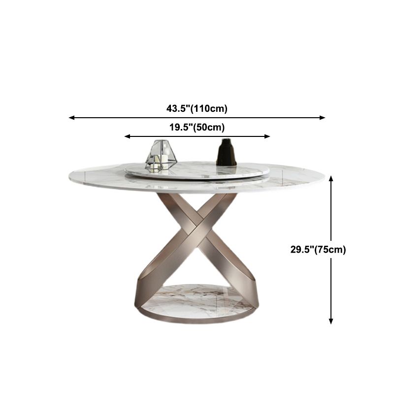 1/4/5/7 Pieces Stainless Steel Dining Table Set with Sintered Stone Top Modern Dinette Set