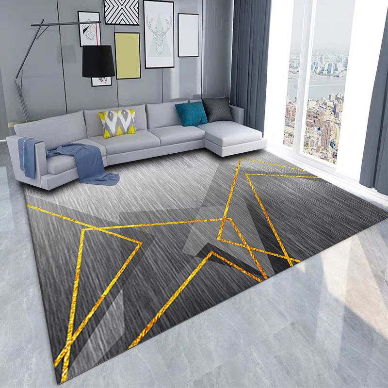 Luxuriöser geometrischer Teppich, mehrfarbig, minimalistischer Teppich, Synthetik, haustierfreundlich, maschinenwaschbar, rutschfester Teppich für die Inneneinrichtung